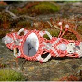 Bracelet macramé agate dendritique