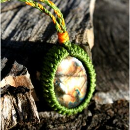 Collier macramé labradorite
