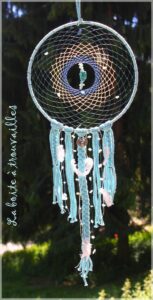 attrape-rêves bleu dreamcatcher pierre amazonite et turquoi