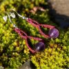 Boucles doreilles celtique macrame amethyste prune