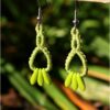 Boucles doreilles celtique macrame vert clair