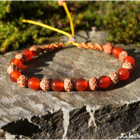 Bracelet mala graines et cornaline