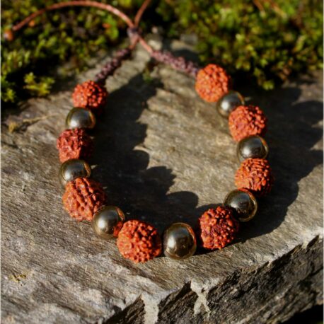 Bracelet mala pyrite graines