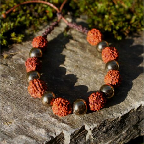 Bracelet mala pyrite graines