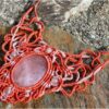 Collier macramé deesse quartez rose