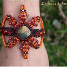 Bracelet macrame soleil labradortite