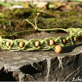Bracelet macramé bois