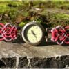 Montre macramé violet et rose