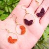 Boucles d'oreilles macramé feuilles